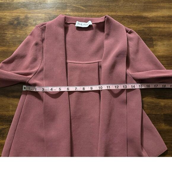The Fold London Womens Small Cropped Knit Shrug Jacket Cardigan Open Front Boxy - Picture 8 of 14